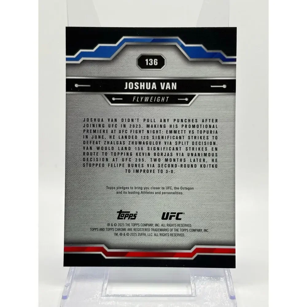 2025 Topps Chrome UFC Sapphire Edition Joshua Van Rookie Sapphire Refractor RC